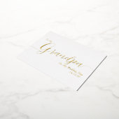 To My Grandpa On My Wedding Day Elegant Script 箔招待状ポストカード (回転した状態)