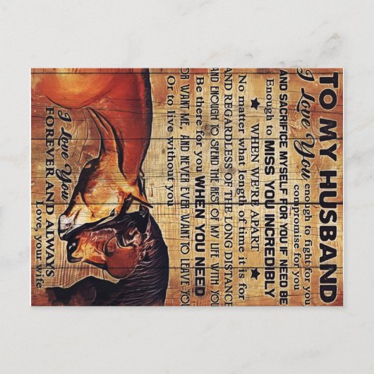 To My Husband Decor, Love Quotes Letter 案内ポストカード (正面)