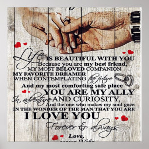 To My Husband Design Gift Love Letter To Him ポスター