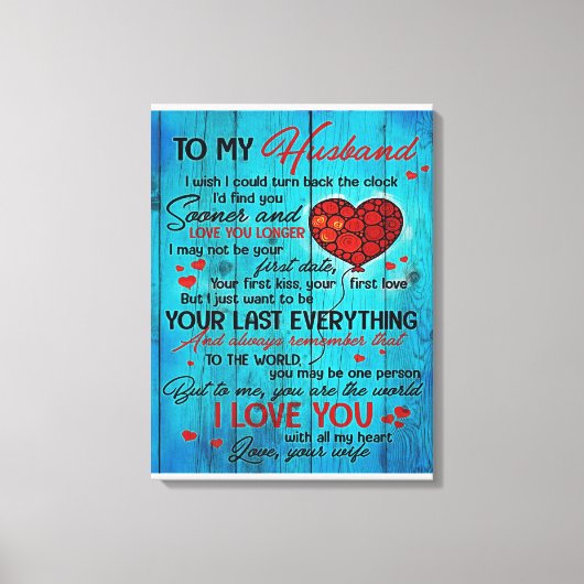 To My Husband Design | Love Quotes To Husband キャンバスプリント (正面)
