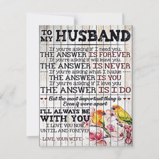 To My Husband Design, New Home Gift 招待状 (正面)