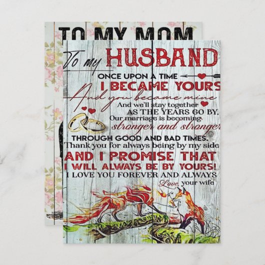 To My Husband Gift | Letter For Him | 招待状 (正面/裏面)