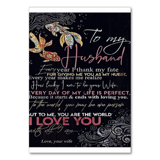 To My Husband Letter | Best Father's Day Present | テーブルナンバー (正面)
