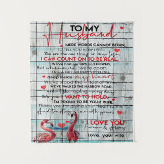 To My Husband Letter | Cute Flamingo Present タペストリー