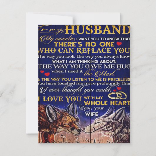 To My Husband Letter | Cute Gift for Husband 招待状 (正面)