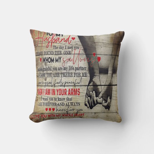 To My Husband Letter, Love Quotes Gift クッション (正面)
