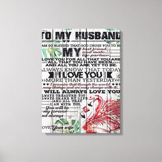 To My Husband Present | Love Quotes Present | キャンバスプリント (正面)