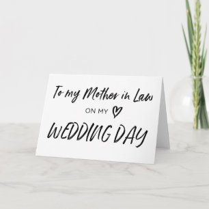 To My Law Mother on My Wedding Day Card カード