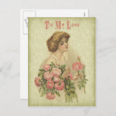 To My Loveヴィンテージバレンタインデー シーズンポストカード (正面/裏面)