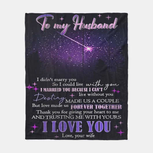 To My Love My Husband | Cute Quotes Gift | フリースブランケット (正面)