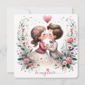 To My Love On Valentines Day Kissing シーズンカード (正面)