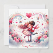 To My Love On Valentines Day Kissing シーズンカード (正面)