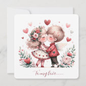 To My Love On Valentines Day Kissing シーズンカード (正面)