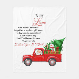 To My Love One Christmas town フリースブランケット
