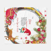 To My Love One Christmas town フリースブランケット (正面(横))