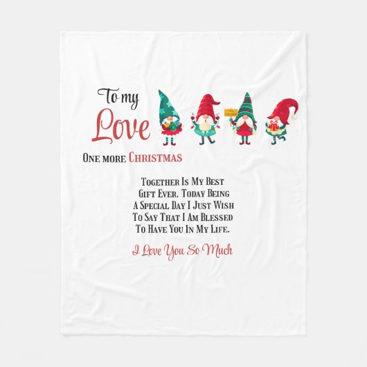 To My Love One Christmas town フリースブランケット (正面)