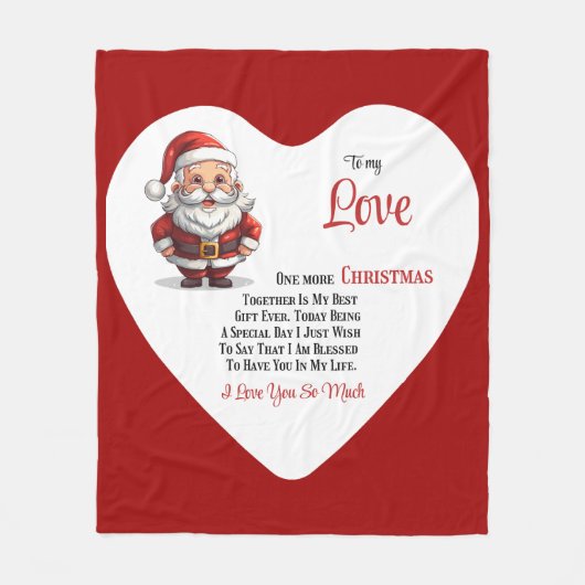 To My Love One Christmas town フリースブランケット (正面)