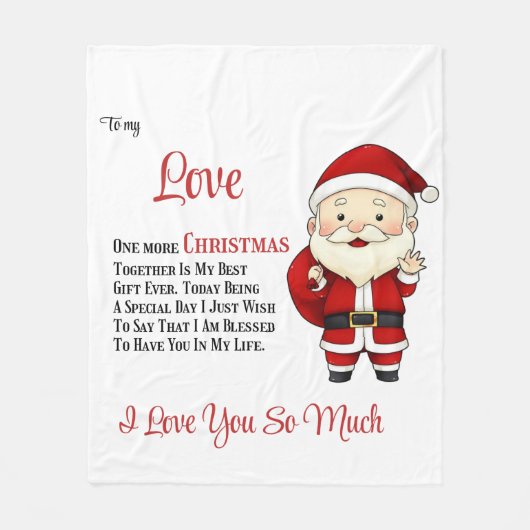 To My Love One Christmas town フリースブランケット (正面)