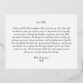 To My Maid of Honor My Wedding Day Elegant Script 箔招待状ポストカード (裏面)