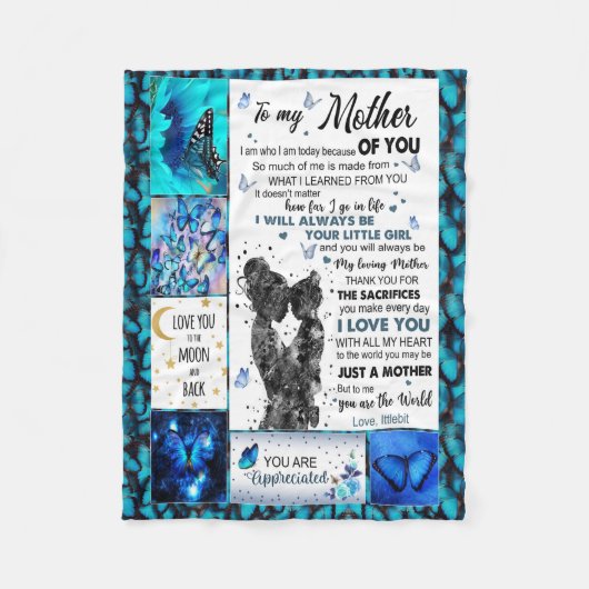 to my mom blanket from Son,mothers blanket フリースブランケット (正面)