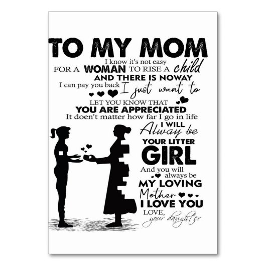 To My Mom Home Decor | Gift For Holiday テーブルナンバー (正面)