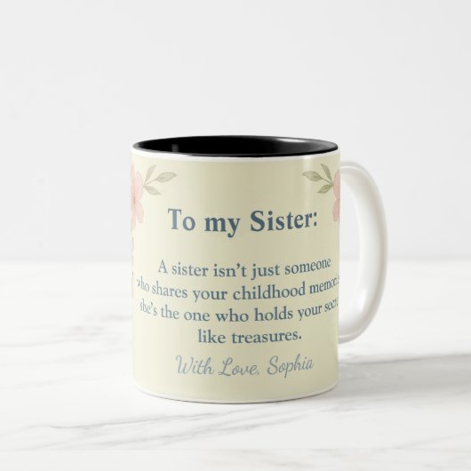 To My Sister – Custom Photo Coffee Mug ツートーンマグカップ (正面右)