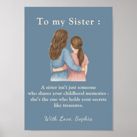To My Sister – Custom Photo Message Poster ポスター (正面)