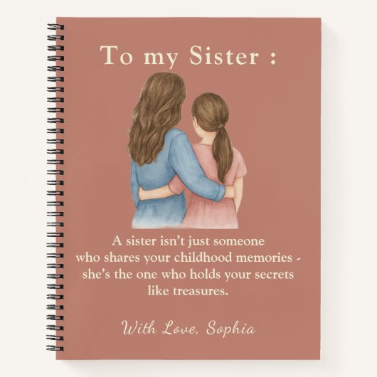 To My Sister – Custom Photo Notebook Gift ノートブック (正面)
