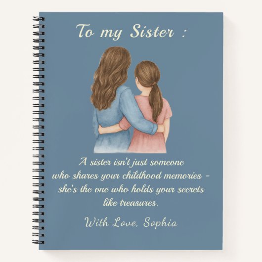 To My Sister – Custom Photo Notebook Gift ノートブック (正面)