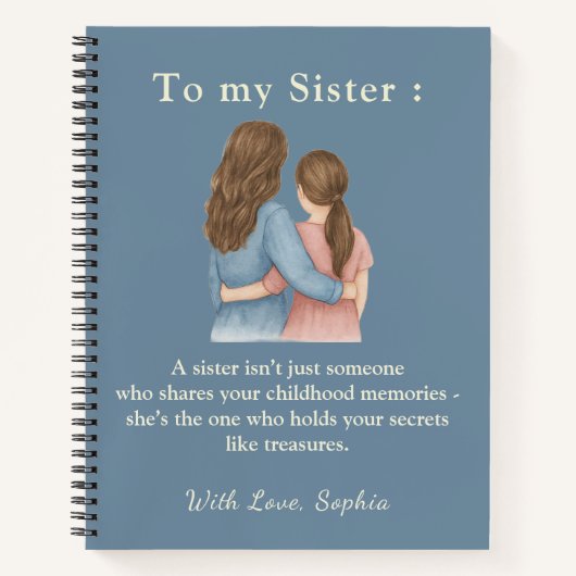 To My Sister – Custom Photo Notebook Gift ノートブック (正面)
