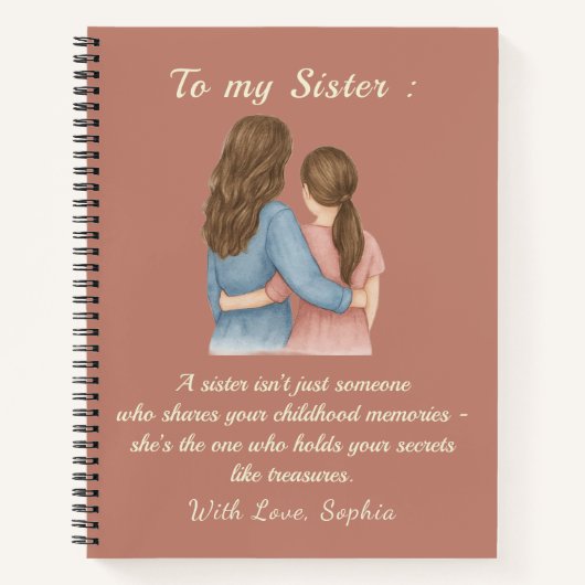 To My Sister – Custom Photo Notebook Gift ノートブック (正面)
