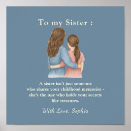 To My Sister – Personalized Photo Message Poster ポスター