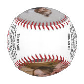 To My Sonからパパまたは母の引用文とカスタム2写真 野球ボール (裏面)