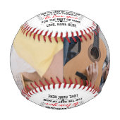 To My Sonからパパまたは母の引用文とカスタム2写真 野球ボール (正面)