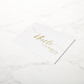 To My Uncle On My Wedding Day Elegant Script 箔招待状ポストカード (回転した状態)