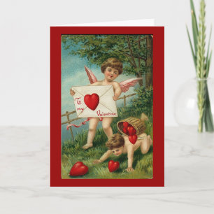 To My Valentine Cherub with Love Letter シーズンカード