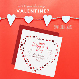 To my Valentine Love Note Card withハート シーズンカード