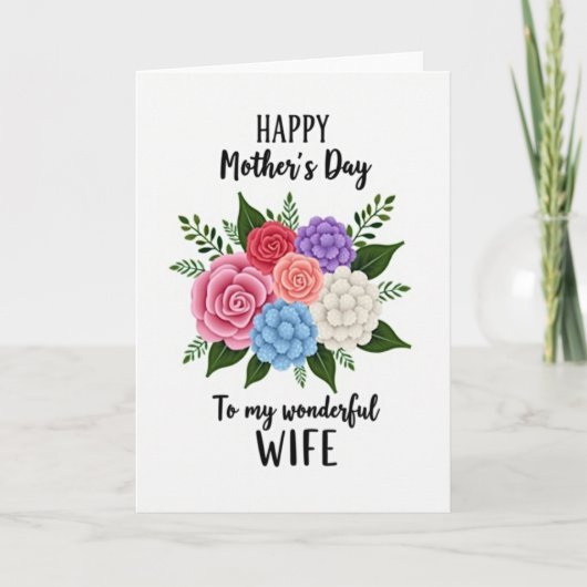 To My Wife Mothers Day Bouquet Card カード (正面)