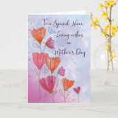 To Niece Mothers Day Love with Orange and Pink Ca カード (黄色い花)