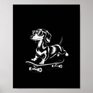 To Off Cause Kerfuffle Dachshund Skater ポスター