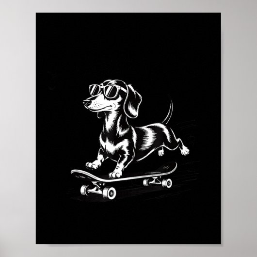 To Off Cause Kerfuffle Dachshund Skater ポスター (正面)