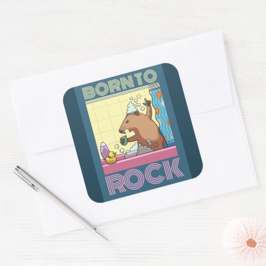 To Rock (生まれ編集可能文字)のGroundhogの歌 スクエアシール (封筒)