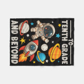 To Sophomore And Beyond Astronaut Funny Back To Sc フリースブランケット (正面(横))