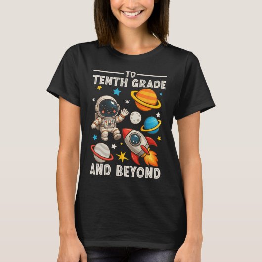 To Sophomore And Beyond Astronaut Funny Back To Sc Tシャツ (正面)