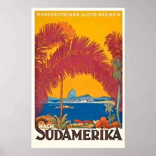 To South America Vintage Travel Poster ポスター (正面)