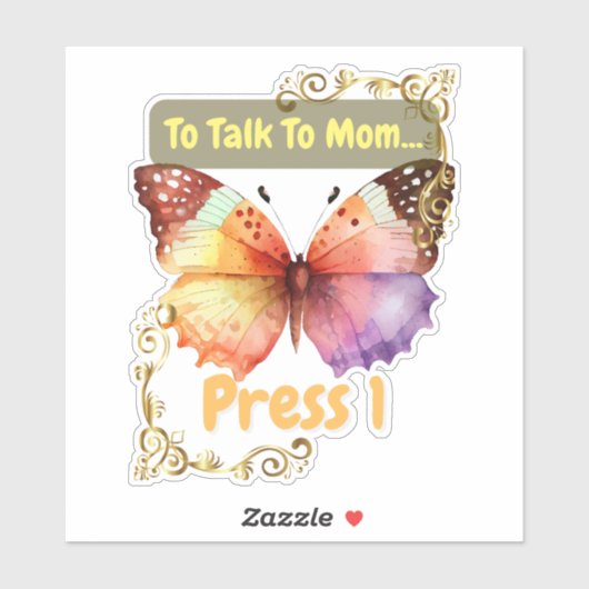 To Talk To Mom, Press 1 シール (シート)
