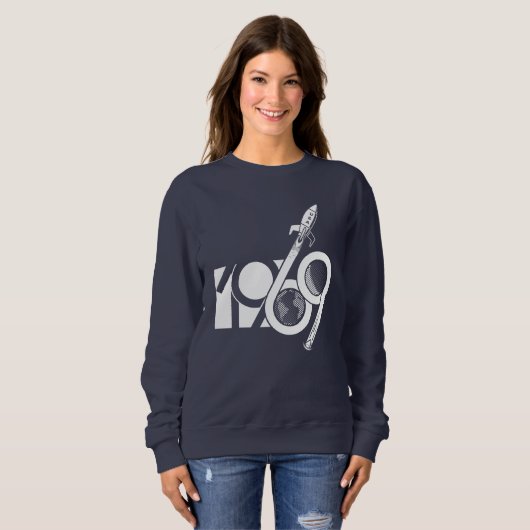 To the Moon 69 - white スウェットシャツ (正面フル)