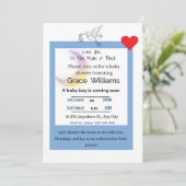 To the Moon and Back Baby Boy Shower Invitation |  招待状 (スタンド正面)