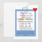 To the Moon and Back Baby Boy Shower Invitation |  招待状 (正面/裏面)