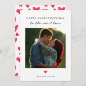 To the One I Love赤いハートバレンタインフォトカード (正面/裏面)